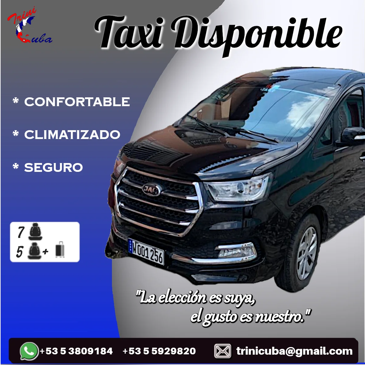 Panel negro de 7 plazas